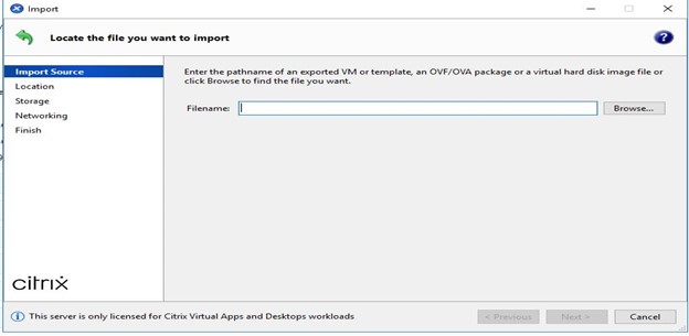 Browse to the OVFOVA File you exported from VMware ESXi