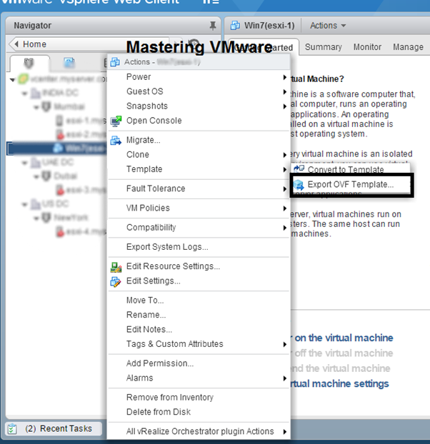 Export VM in OVF format