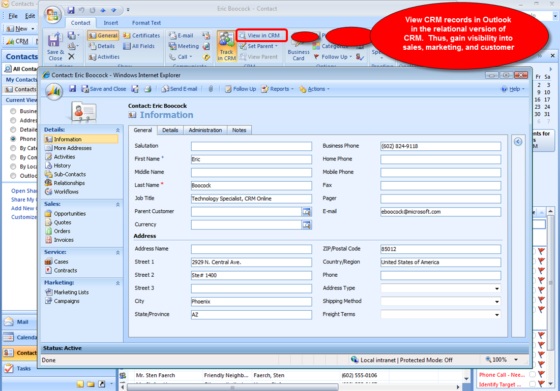 Dynamics CRM Features