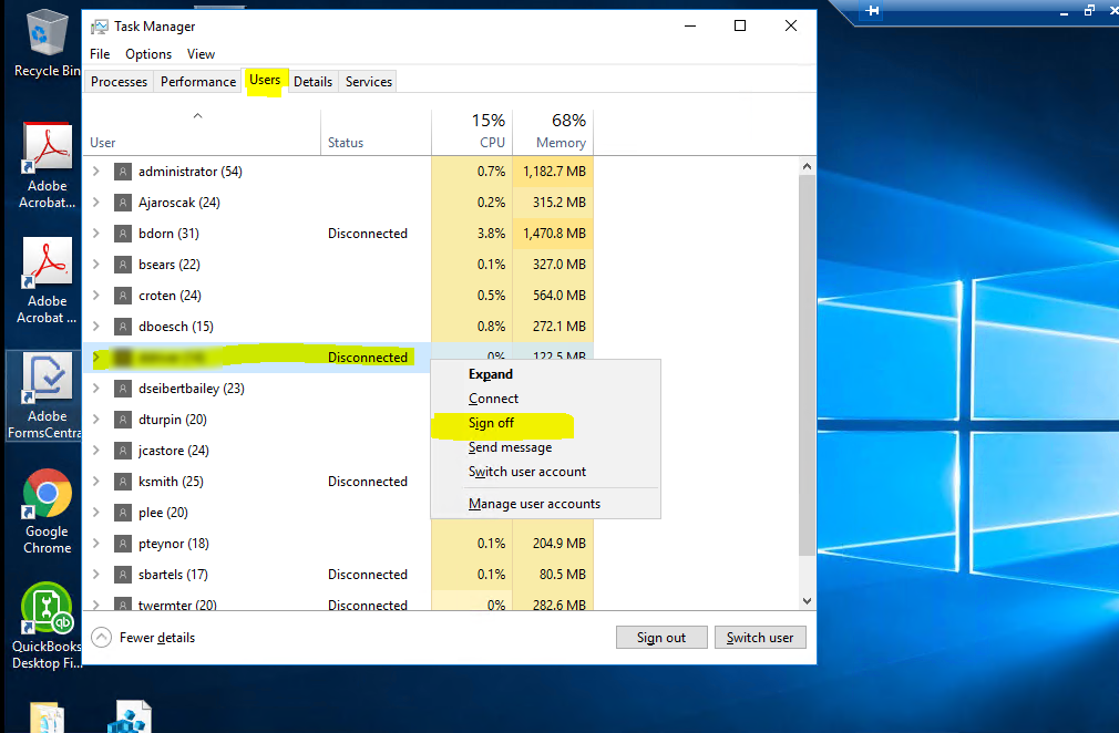 citrix bring up task manager